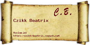 Czikk Beatrix névjegykártya