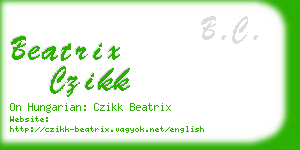 beatrix czikk business card